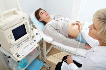 person receiving ultrasound